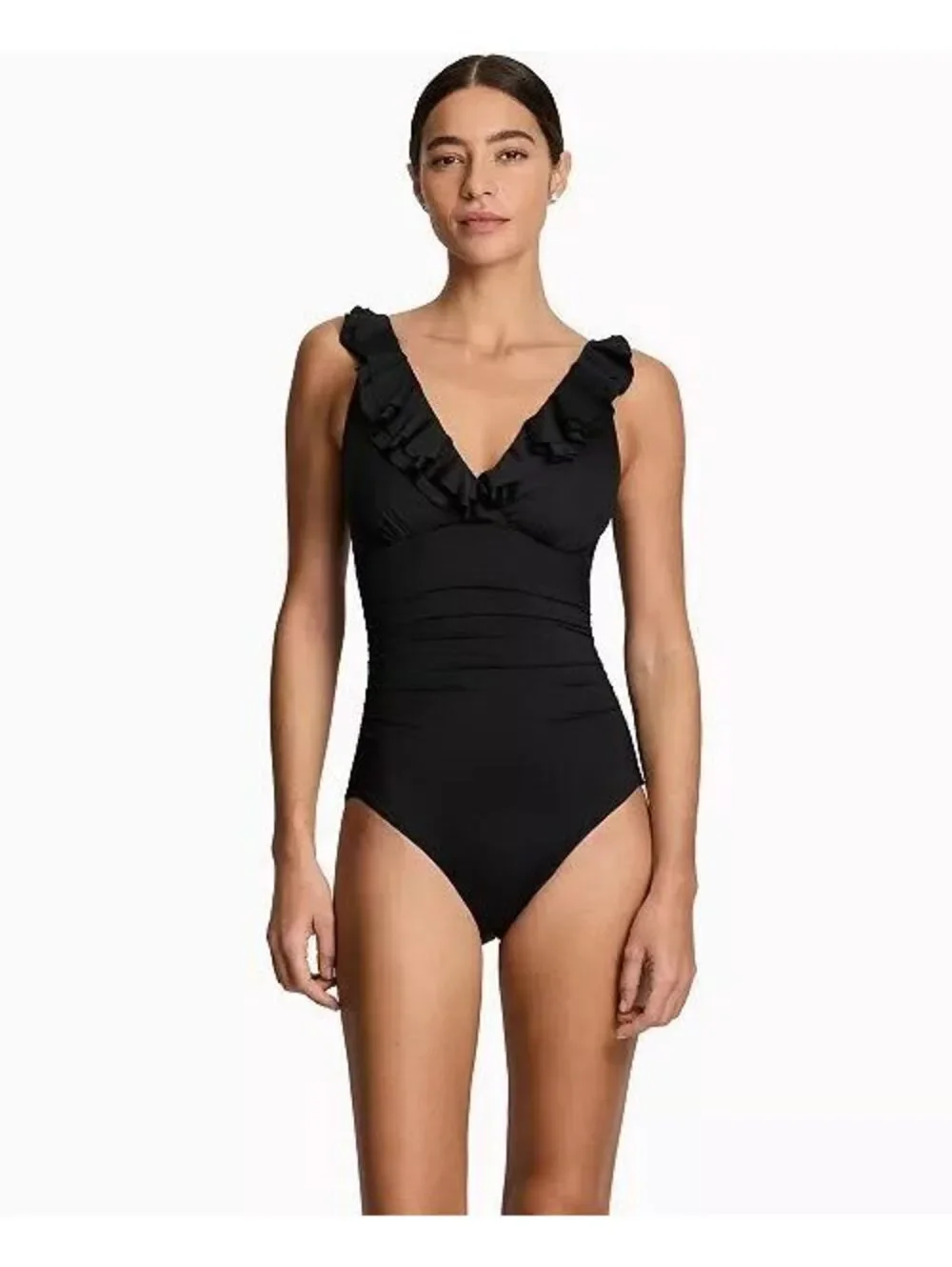 Lauren Ralph Lauren Women's Ruffle Surplice Underwire One-Piece Swimsuit
